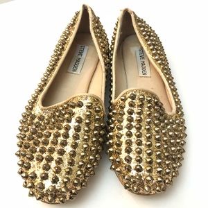 Steve Madden Studly Smoking Loafer Gold 6.5